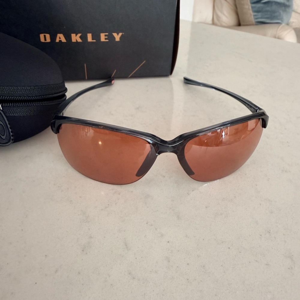 Oakley Black Frame Sunglasses with Amber Lenses